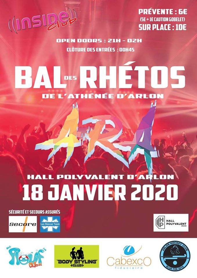 affiche bal de l'ara 2020 arlon inside club